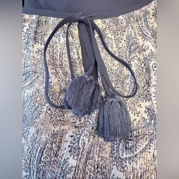 Kobi Halperin Silk Tent Dress Women's Paisley Ruffle Sleeve Top size large - Picture 10 of 13